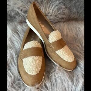 LIFESTRIDE Velocity 2.0 Women’s 9.5 Zee Cozy Tan & Cream Fleece Trim Loafer Flat